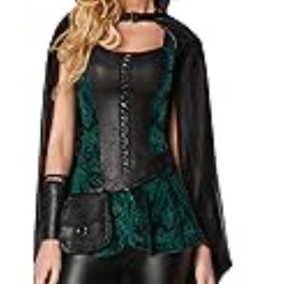 Spirit Halloween Black Leather Faux Pants Adult Costume Sz Large Homecoming NEW - Picture 3 of 6